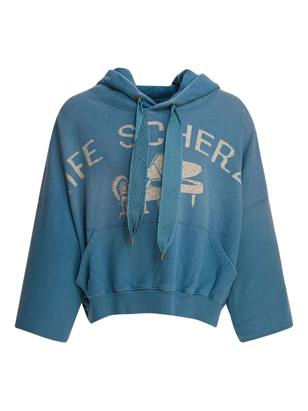 KAPITAL graphic-print drawstring hoodie | Blue | Image 1