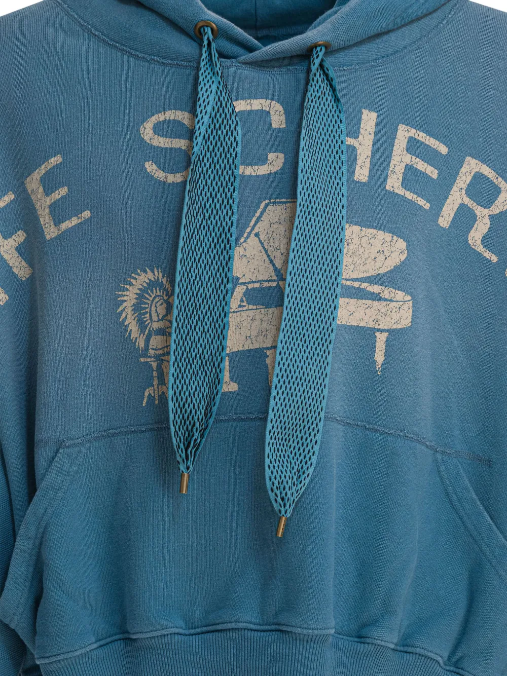 Kapital Graphic-print Drawstring Hoodie In Blue