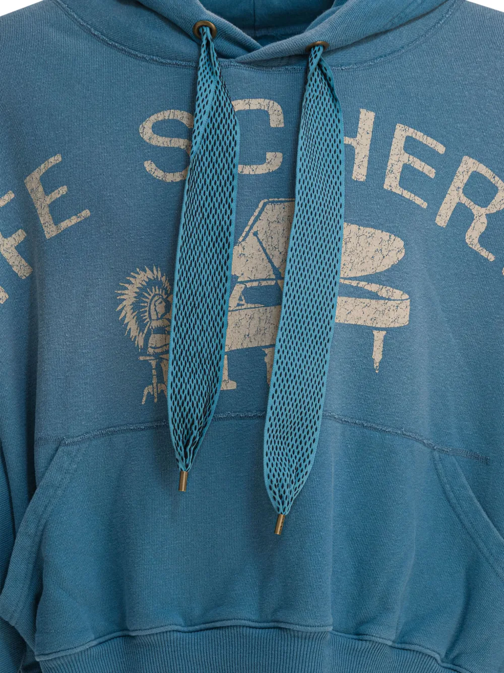 Kapital Graphic-print Drawstring Hoodie In Blue
