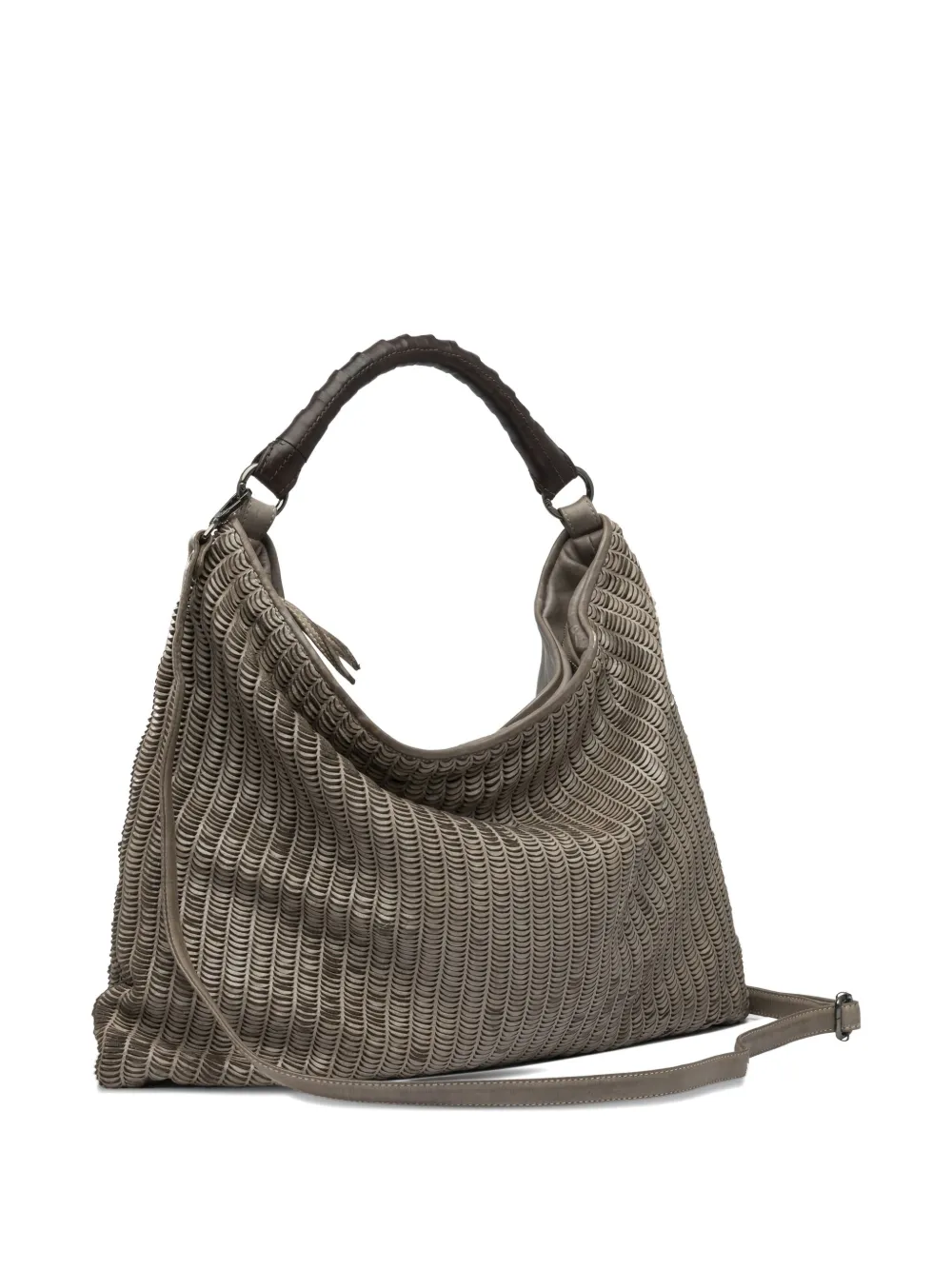 Reptile's House Atena Leather Shoulder Bag In Gray