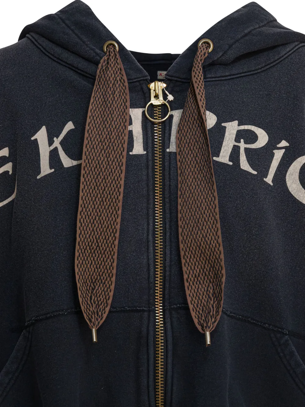 Kapital Graphic-print Zip-fastening Hoodie In Black