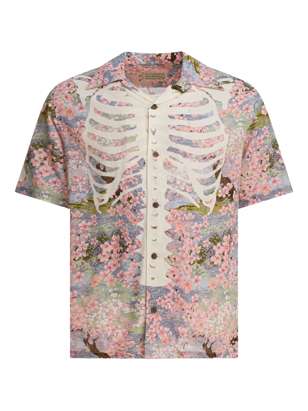 Kapital Floral-print Skeleton Shirt In Pink