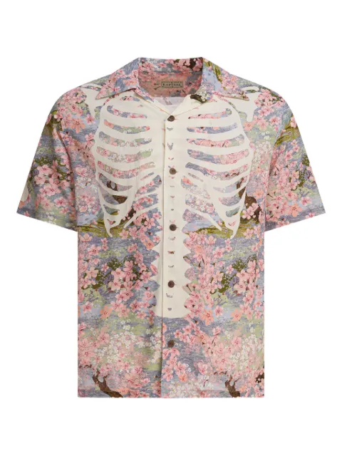 KAPITAL floral-print skeleton shirt