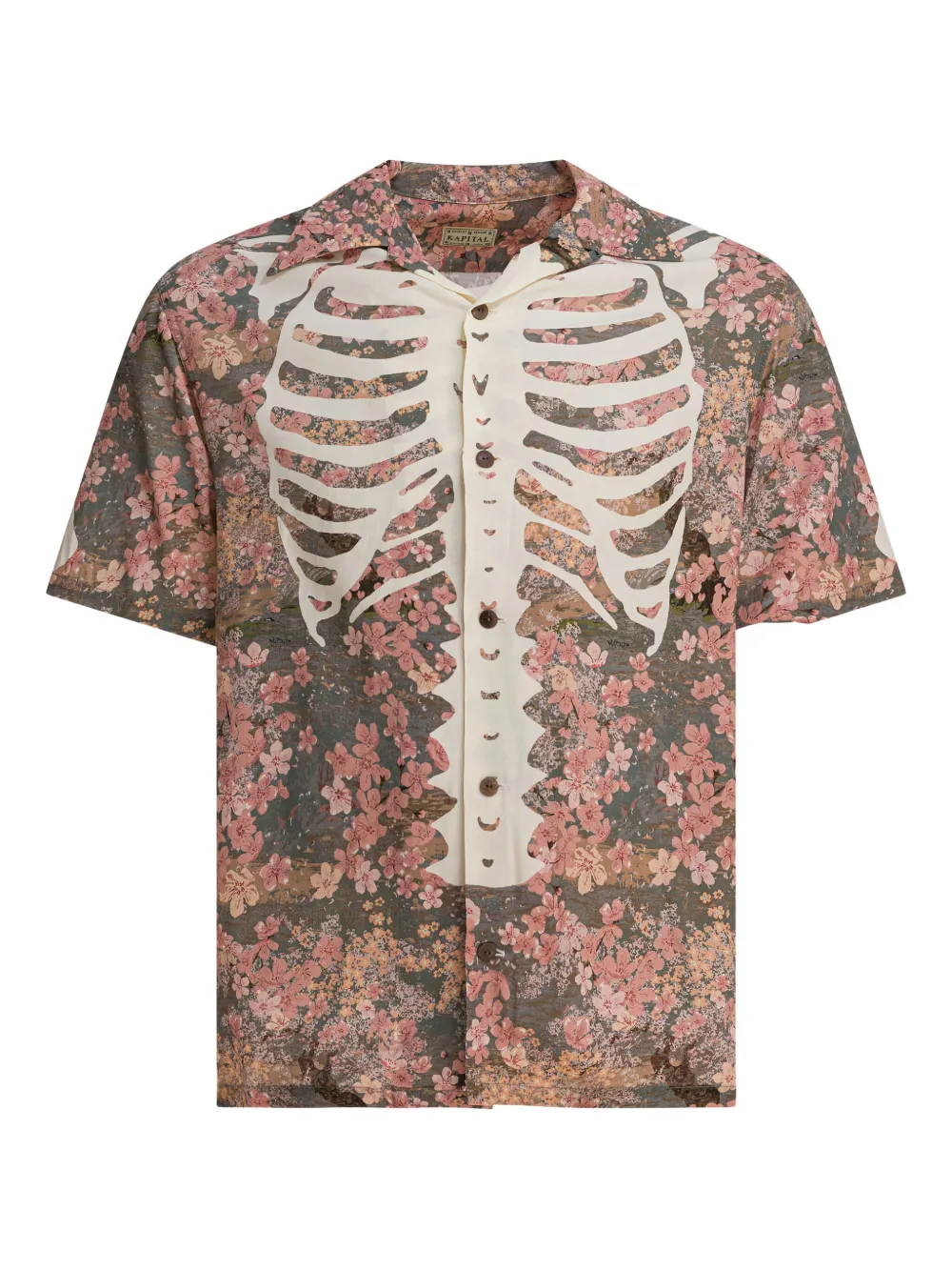 Kapital Floral Skeleton-print Shirt In Pink