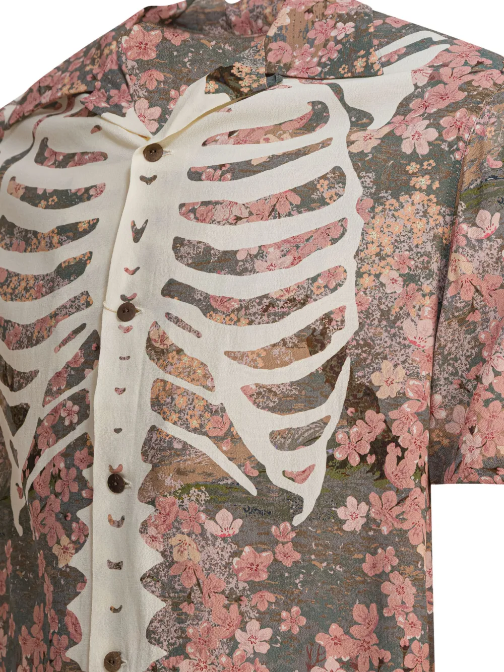 Kapital Floral Skeleton-print Shirt In Pink