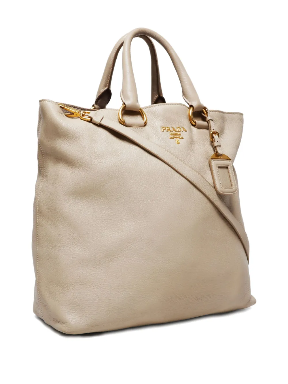 Pre-owned Prada 2010-2015 Vitello Daino Tote Bag In Neutral