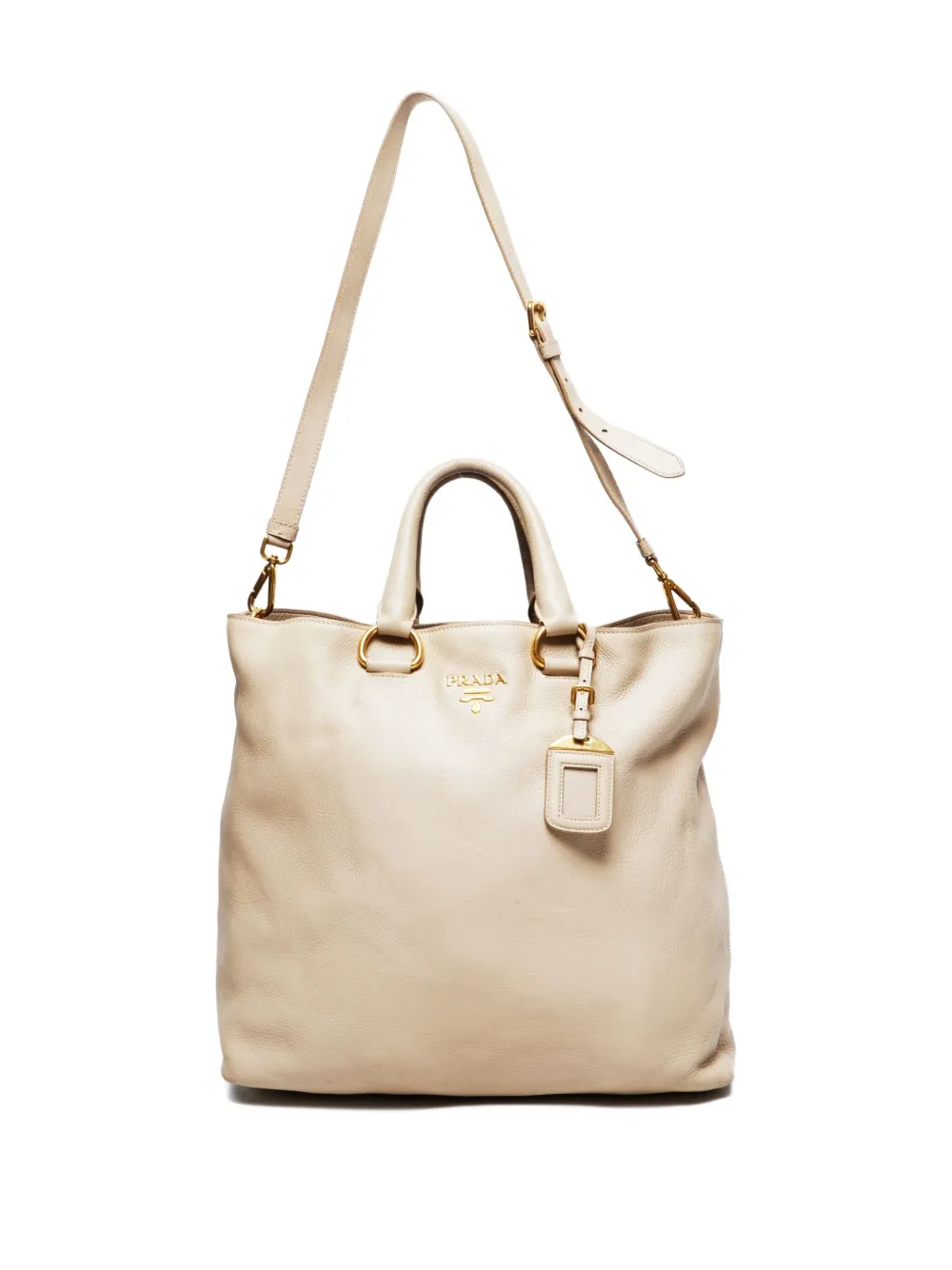 Pre-owned Prada 2010-2015 Vitello Daino Tote Bag In Neutral