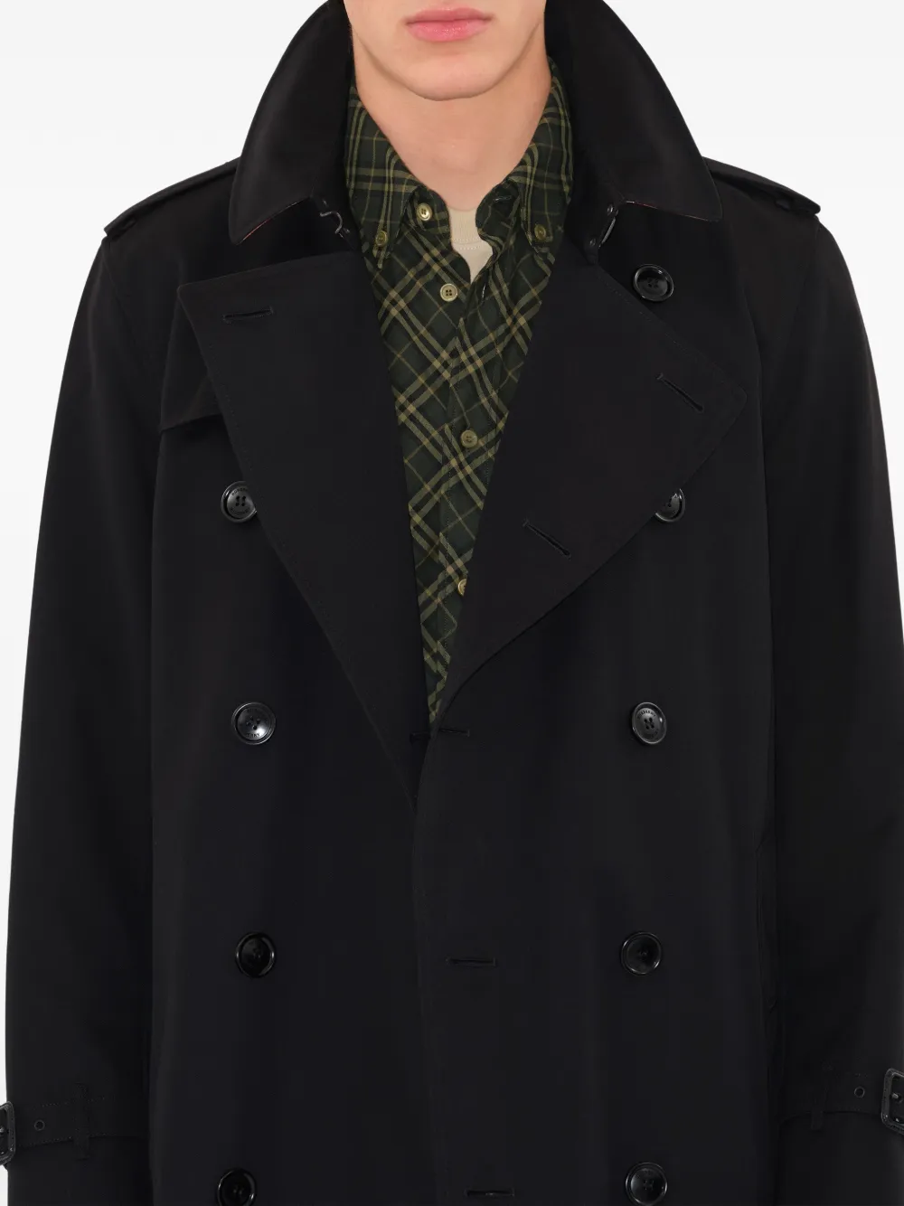 Burberry Trenchcoat met dubbele rij knopen Zwart
