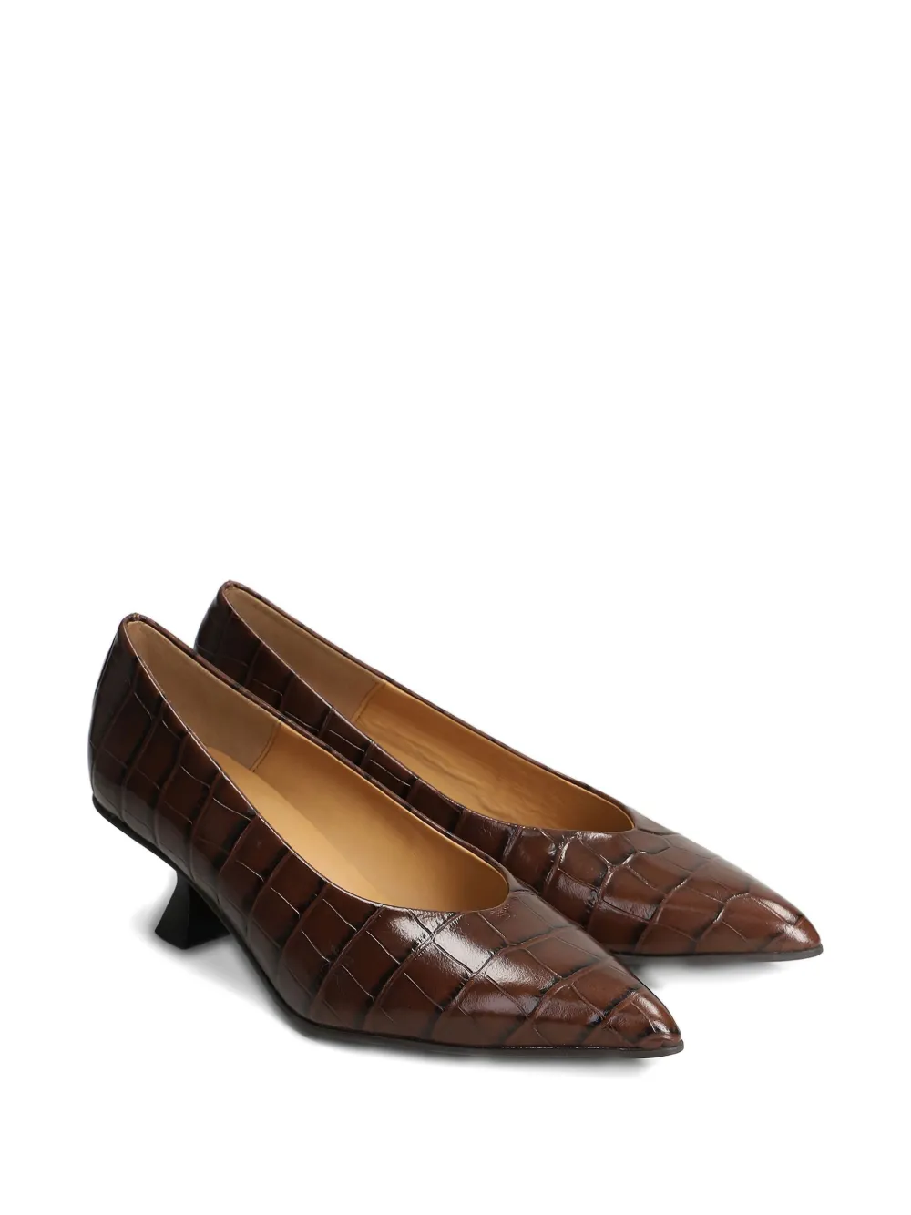 Pedro Miralles 60 mm Slatina pumps met krokodillen-reliëf Bruin