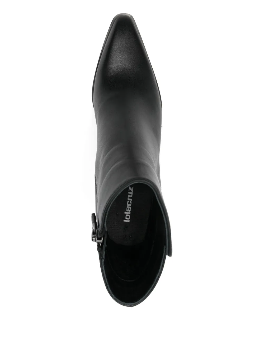 Lola Cruz Leren enkellaarzen Zwart