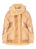 VEGANCODE quilted faux-fur trim coat - Neutrals