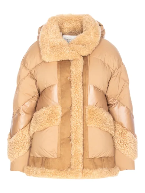 VEGANCODE quilted faux-fur trim coat