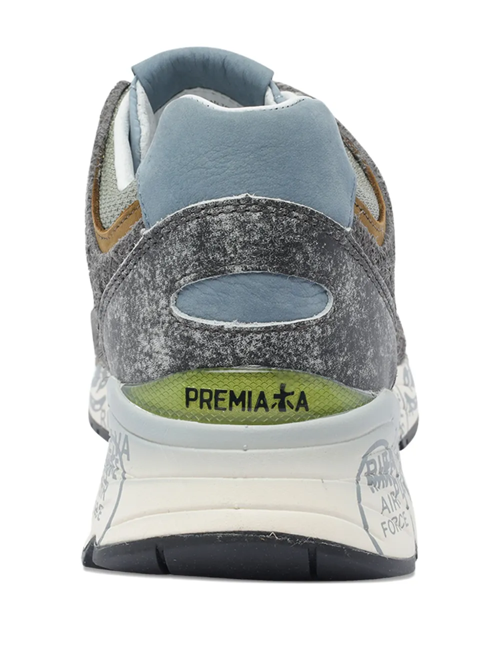 Premiata suede-panel lace-up sneakers Grey