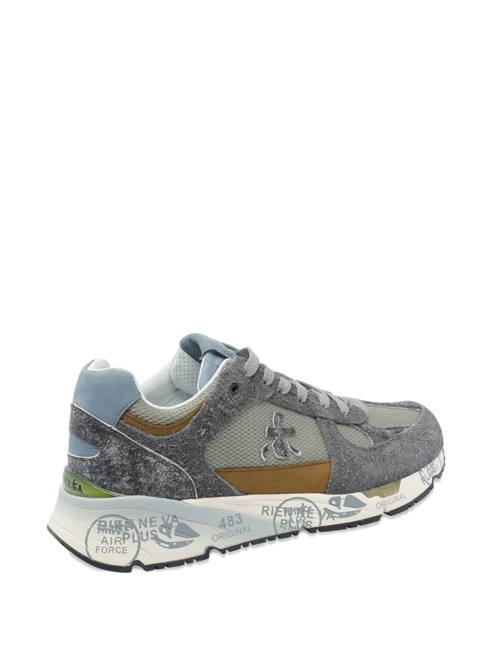 Premiata suede-panel lace-up sneakers Grey