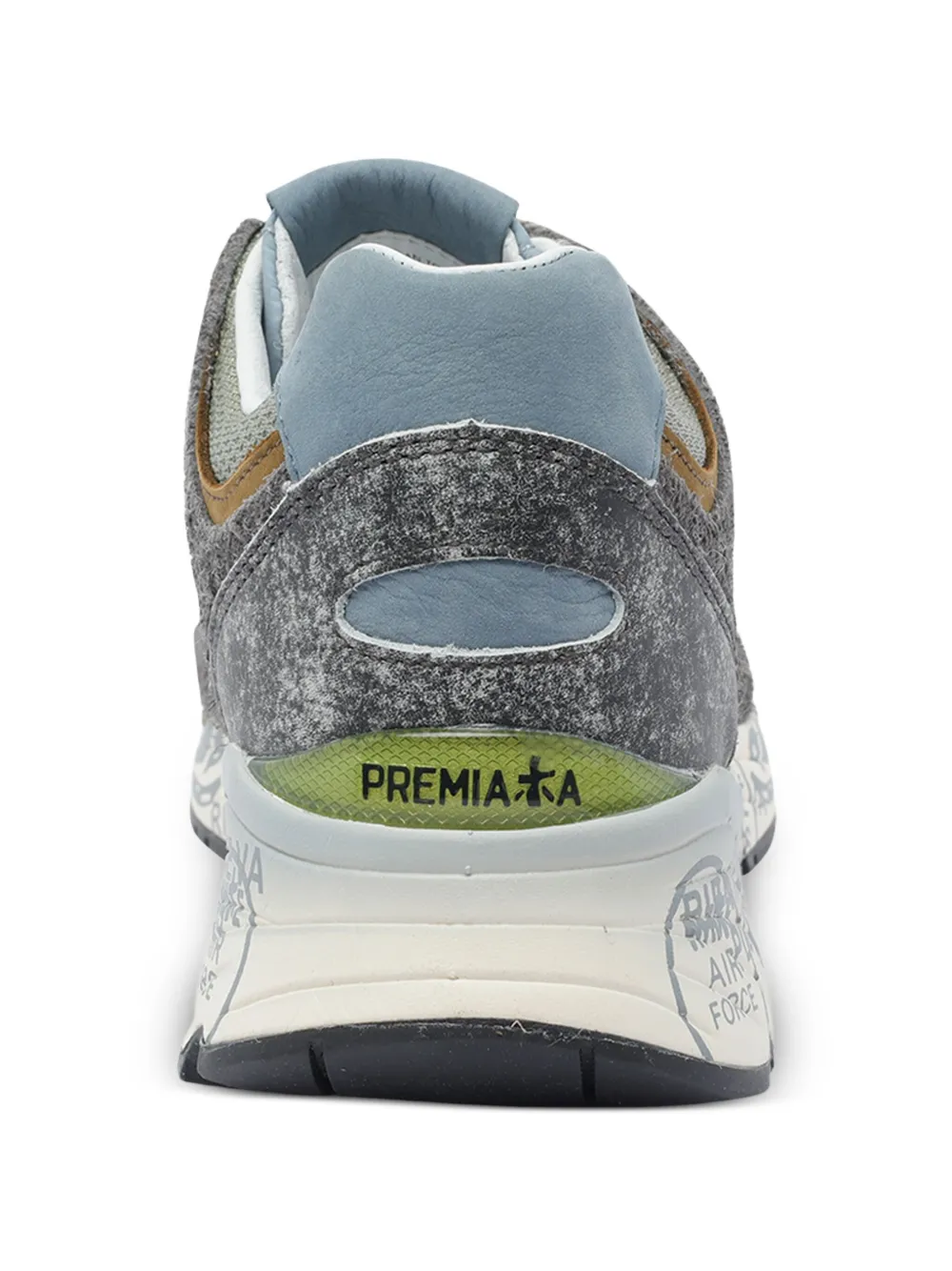 Premiata suede-panel lace-up sneakers Grey