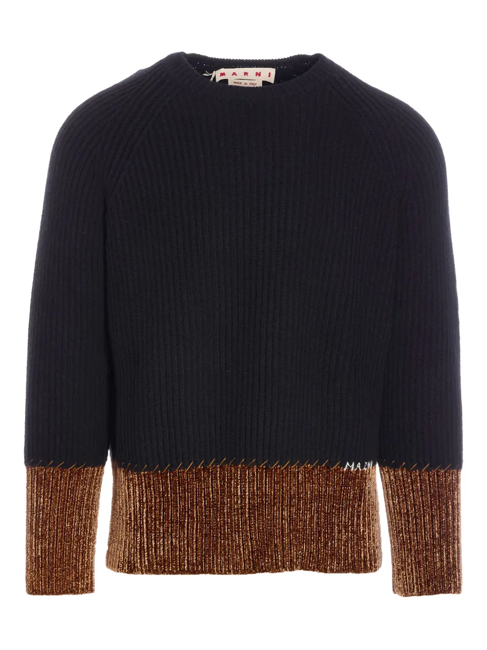 Marni ribbed wool sweater Zwart