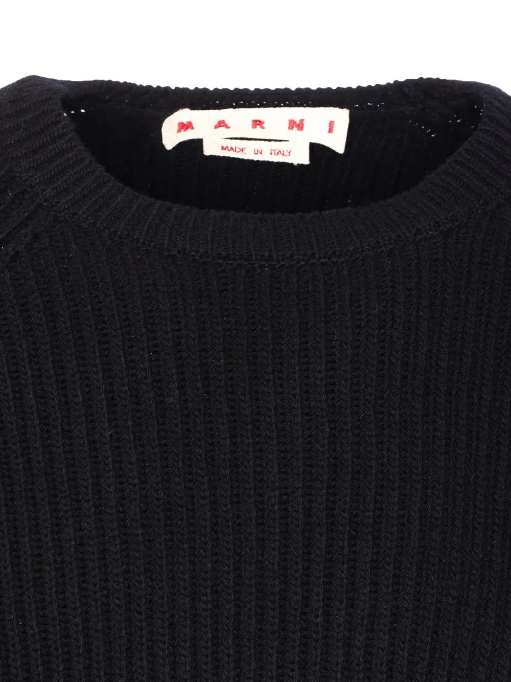 Marni Ribgebreide wollen trui Zwart