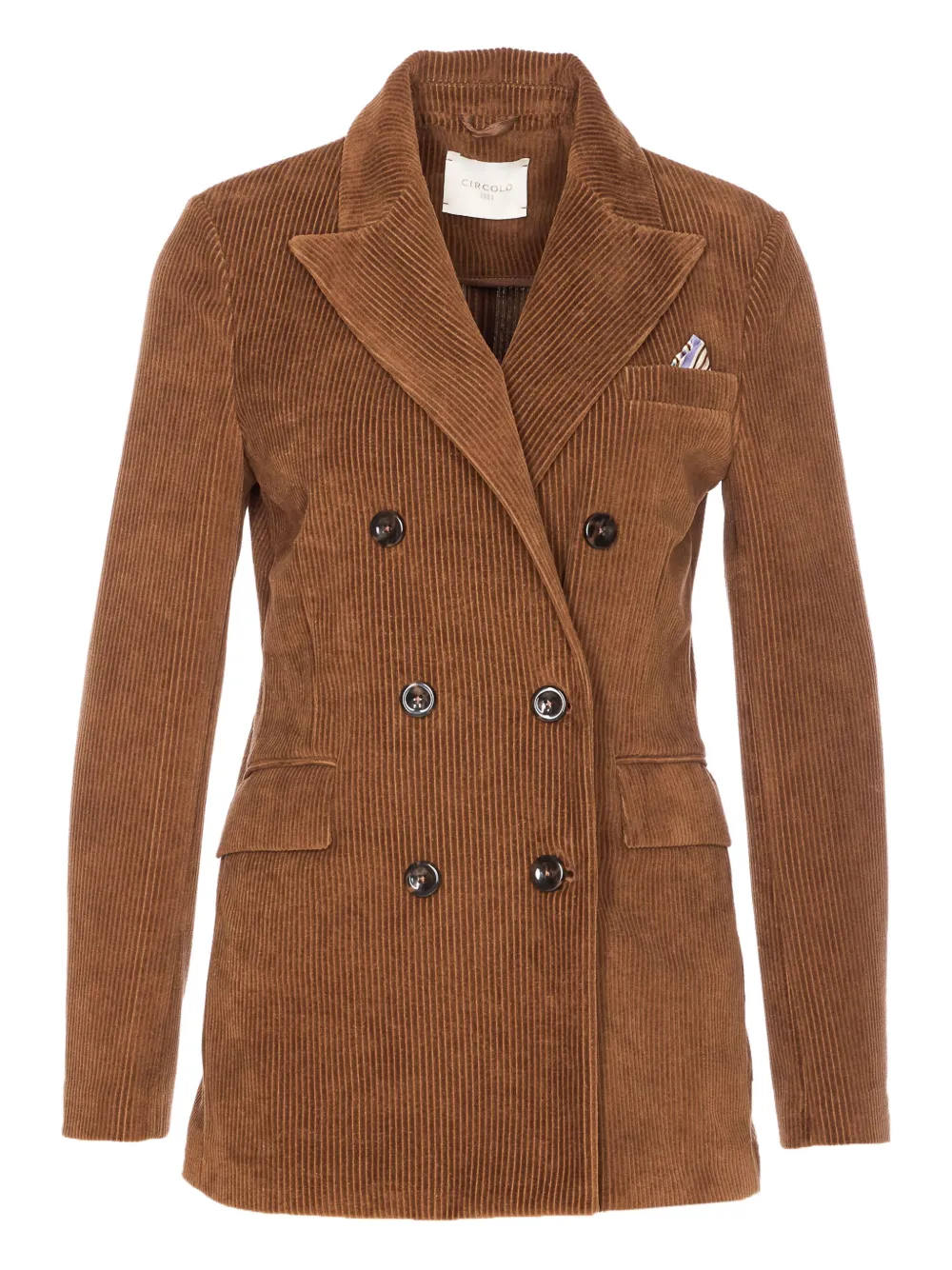 Circolo 1901 corduroy double-breasted blazer Bruin