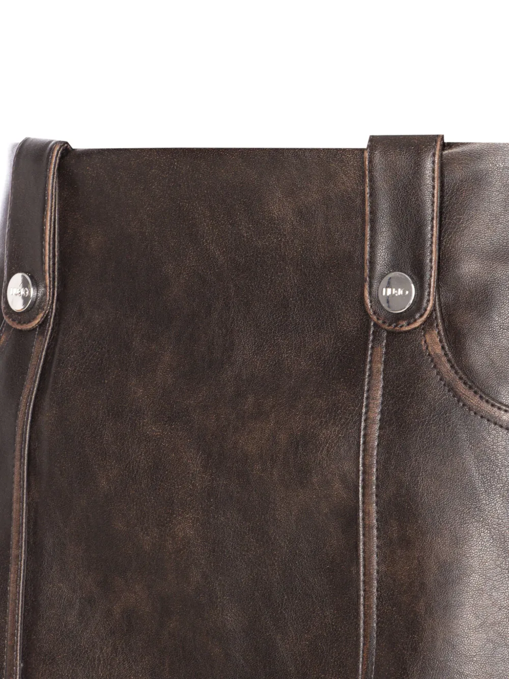 Liu •jo Snap-button Pocket Mini Skirt In Brown