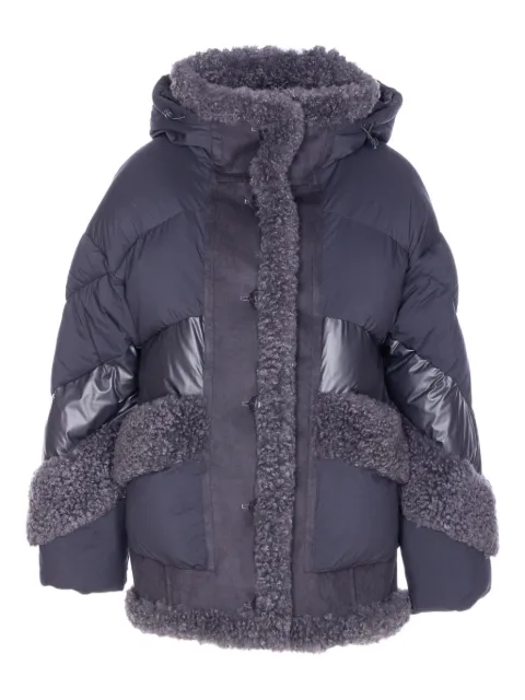 VEGANCODE quilted faux-fur trim coat