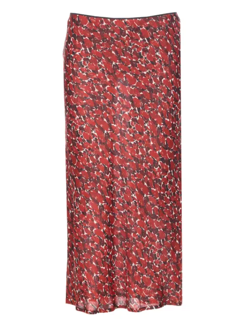 Saint Laurent falda midi con cintura elástica
