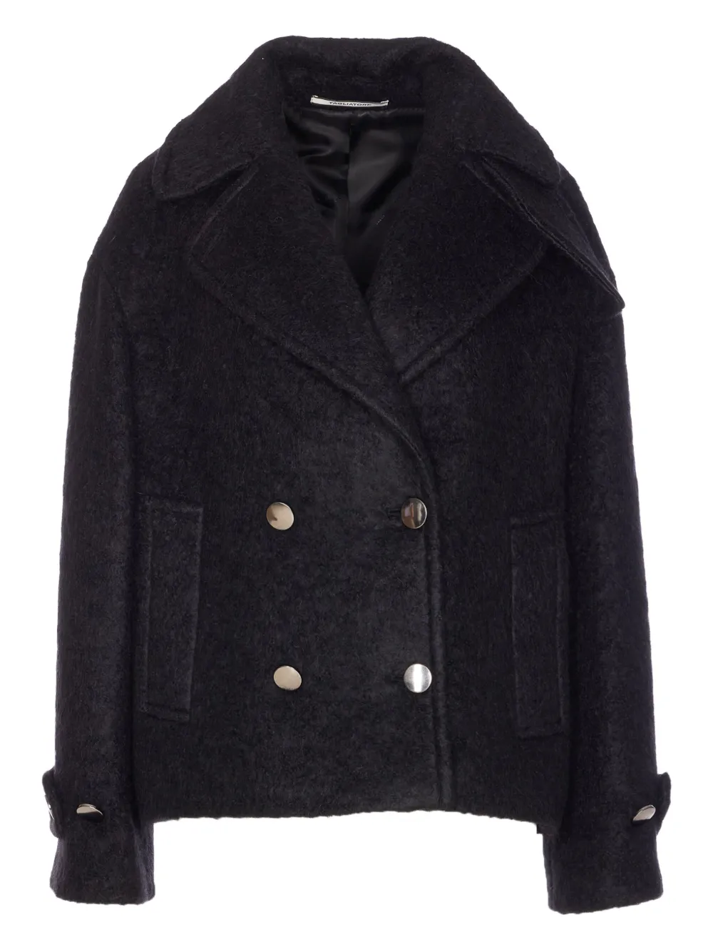 Tagliatore double-breasted belted jacket Zwart
