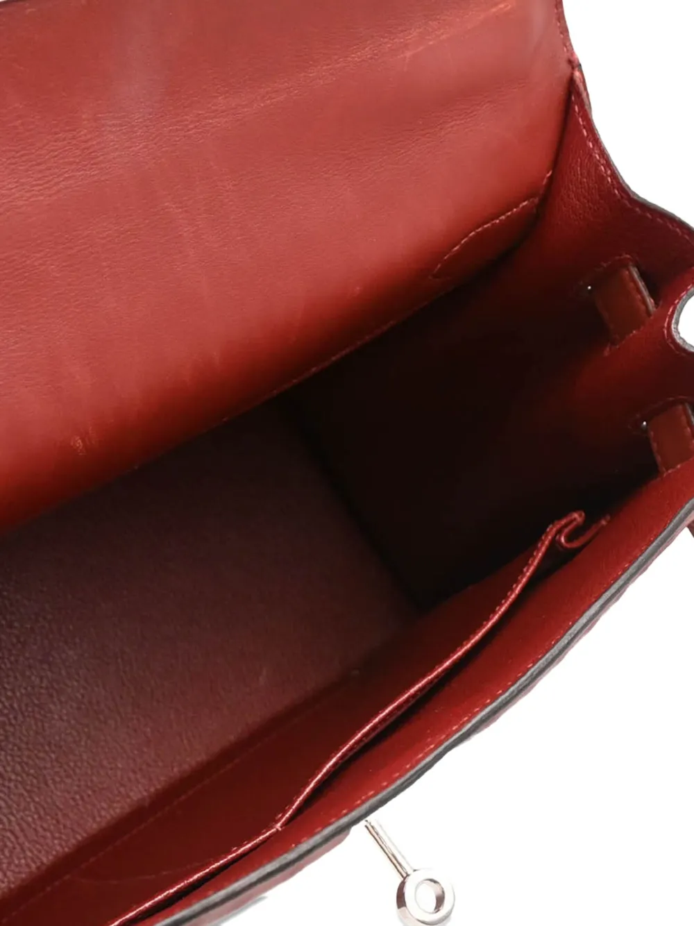 Pre-owned Hermes 2003 Kelly 32 Tote Bag In Red