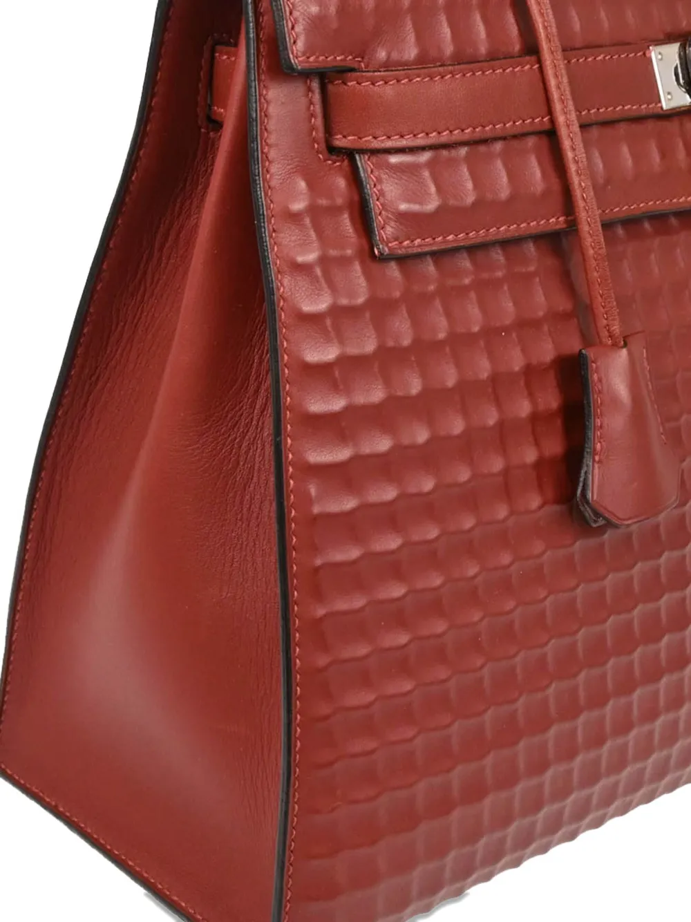 Pre-owned Hermes 2003 Kelly 32 Tote Bag In Red