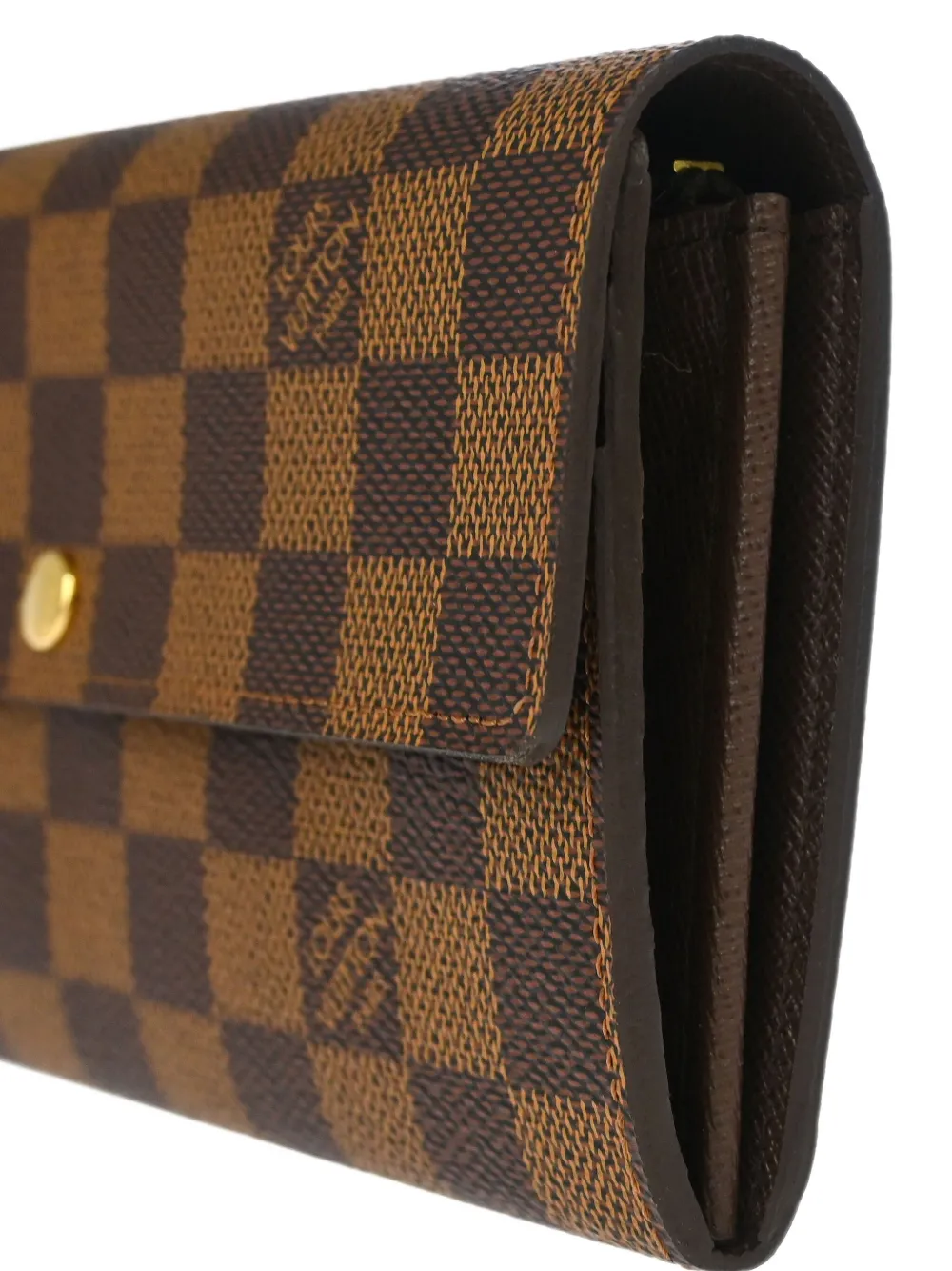 Pre-owned Louis Vuitton 2010 Portefeuille Sarah Damier-pattern Wallet In Brown