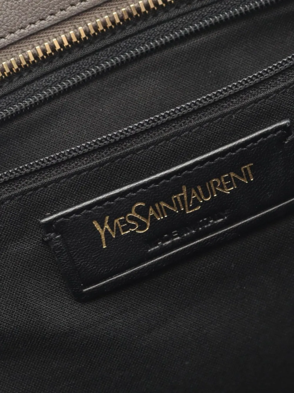 Pre-owned Saint Laurent 2000s Cabas Y Line Leather Two-way Handbag In Gray