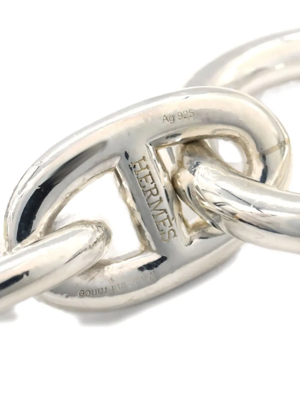 Pre-owned Hermes 2010s Chaine Dunkle Pm Bracelet In Silver