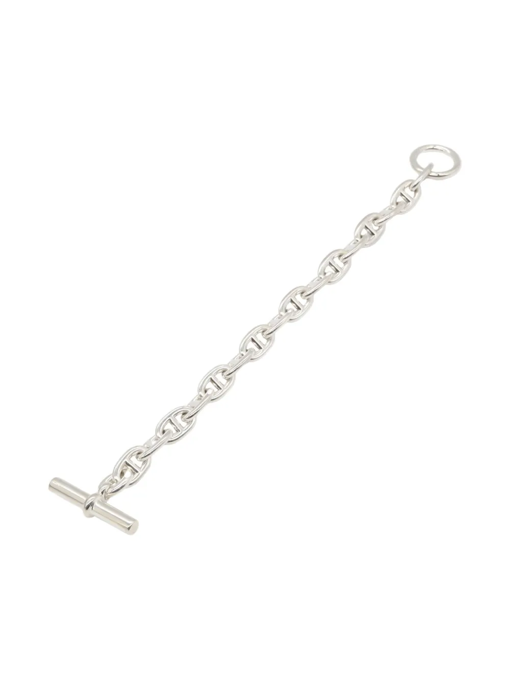 Pre-owned Hermes 2010s Chaine Dunkle Pm Bracelet In Silver