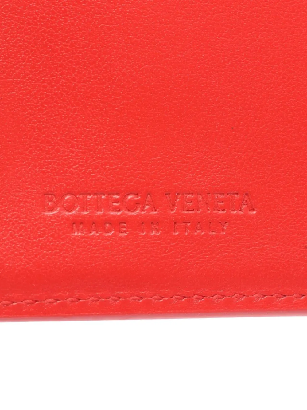 Pre-owned Bottega Veneta 2000s Intrecciato Bi-fold Wallet In Red