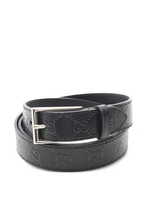 Gucci Pre-Owned 2010s GG pattern square-buckle belt