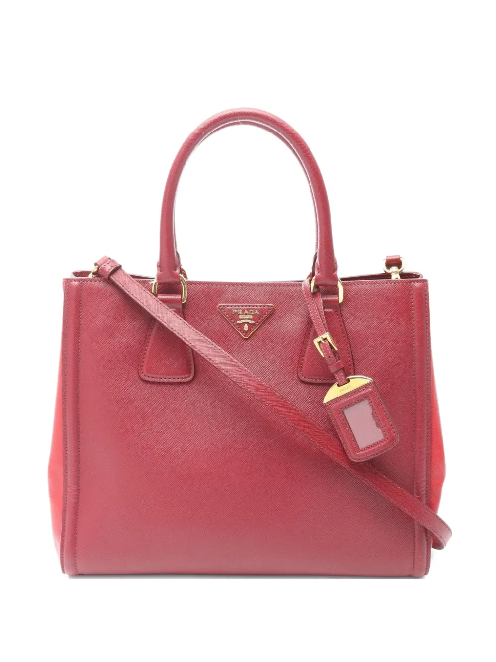 Prada Pre-Owned 2000s Daino Saffiano leather tote bag | Red | Image 1