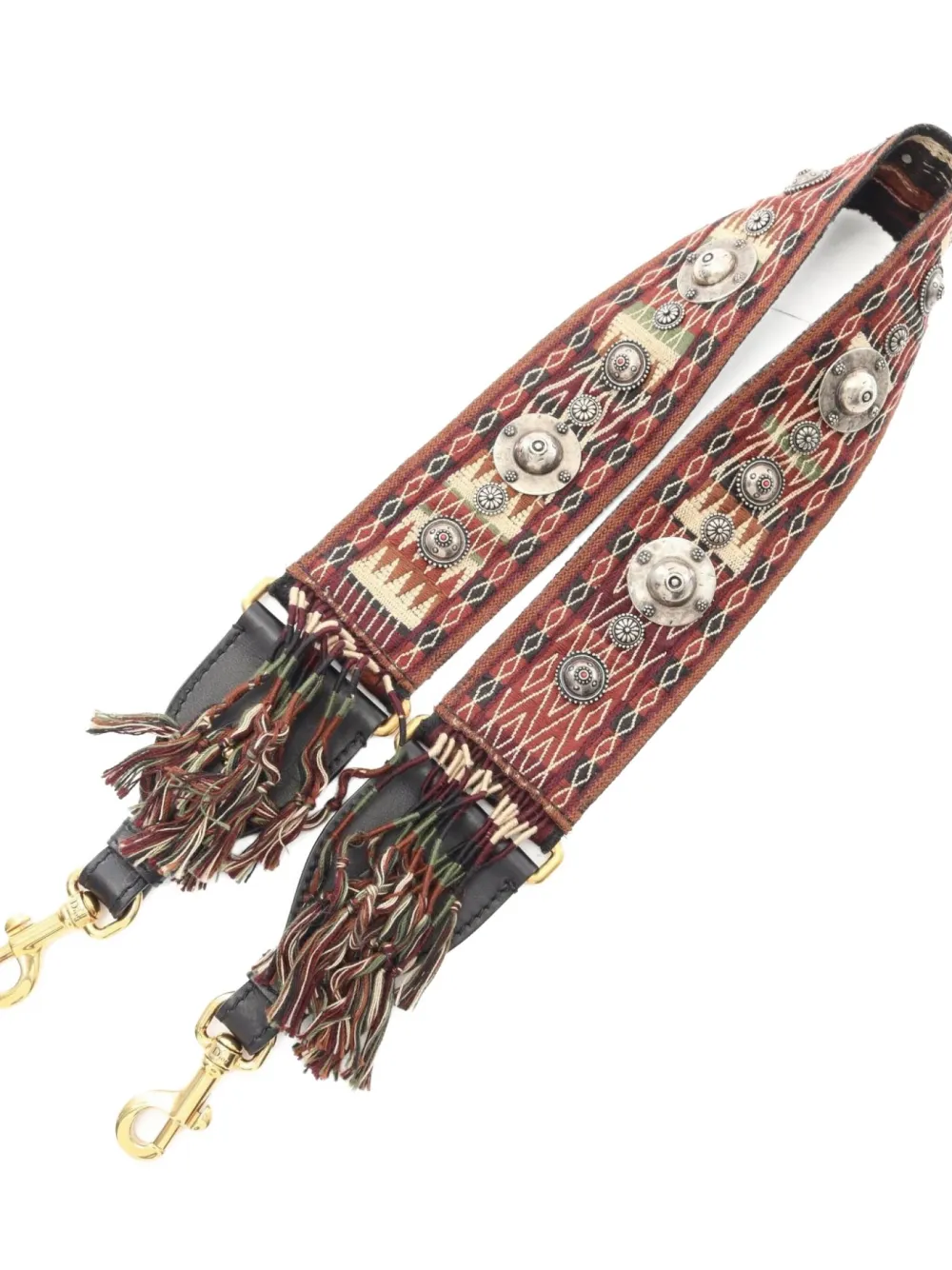 Pre-owned Dior 2000s Medallion-embellished Shoulder Strap In Black
