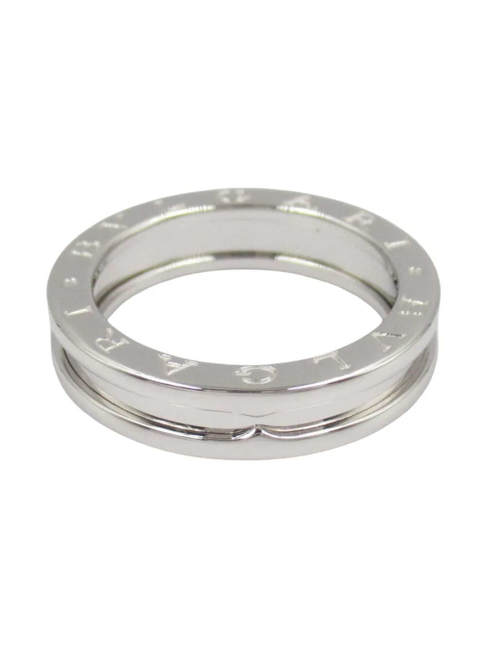 Pre-owned Bvlgari 2010s 18k White Gold B-zero1 Ring In Silver