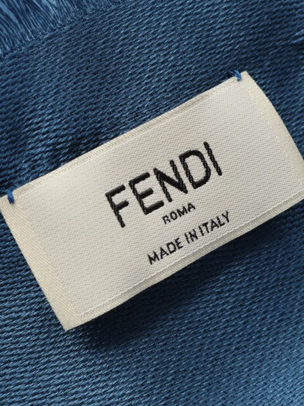 Pre-owned Fendi 2010s Zucca-pattern Fringed Shawl In Blue