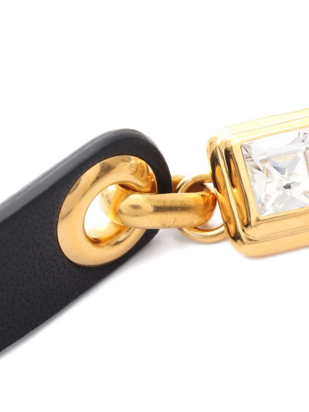 Pre-owned Chanel 1986-1988 Interlocking Cc Logo Belt In Black