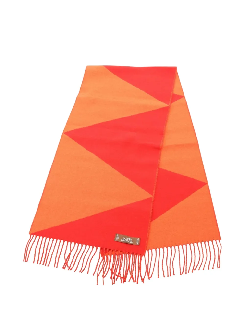 Hermès Pre-Owned 2020s Kazak zigzag cashmere scarf | Red | Image 1