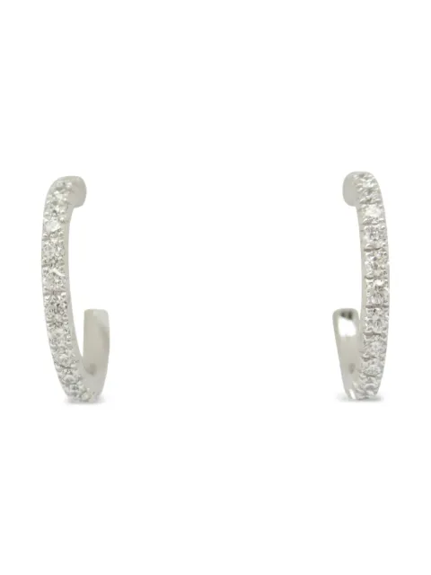 Tiffany & Co. Pre-Owned أقراط حلقية 'ميترو' ذهب أبيض عيار 18 مرصعة بألماس من عقد 2010