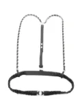 CHANEL Pre-Owned 1986-1988 Coco mark leather chain belt - Black