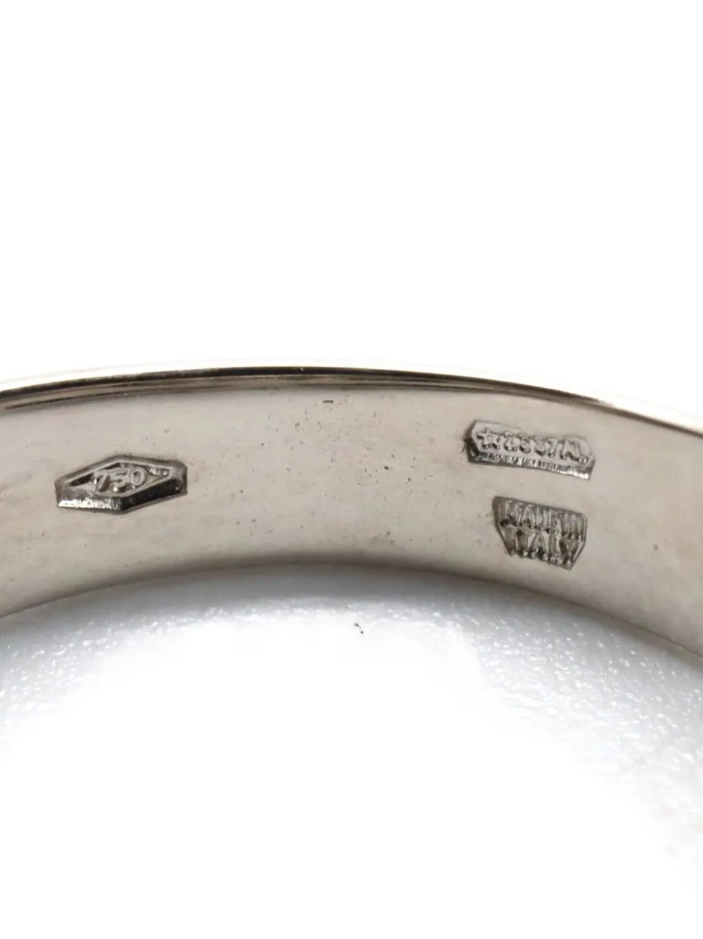 Pre-owned Bvlgari 2010s 18k White Gold Parentesi Diamond Ring In Silver