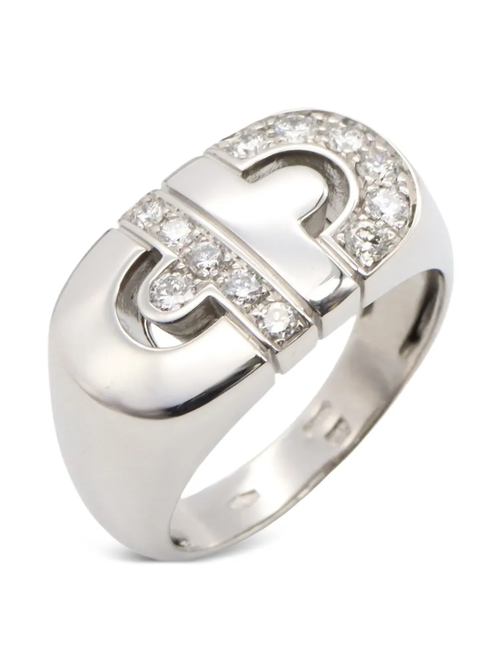Bvlgari Pre-Owned 2010s 18K white gold Parentesi diamond ring | Silver | Image 1