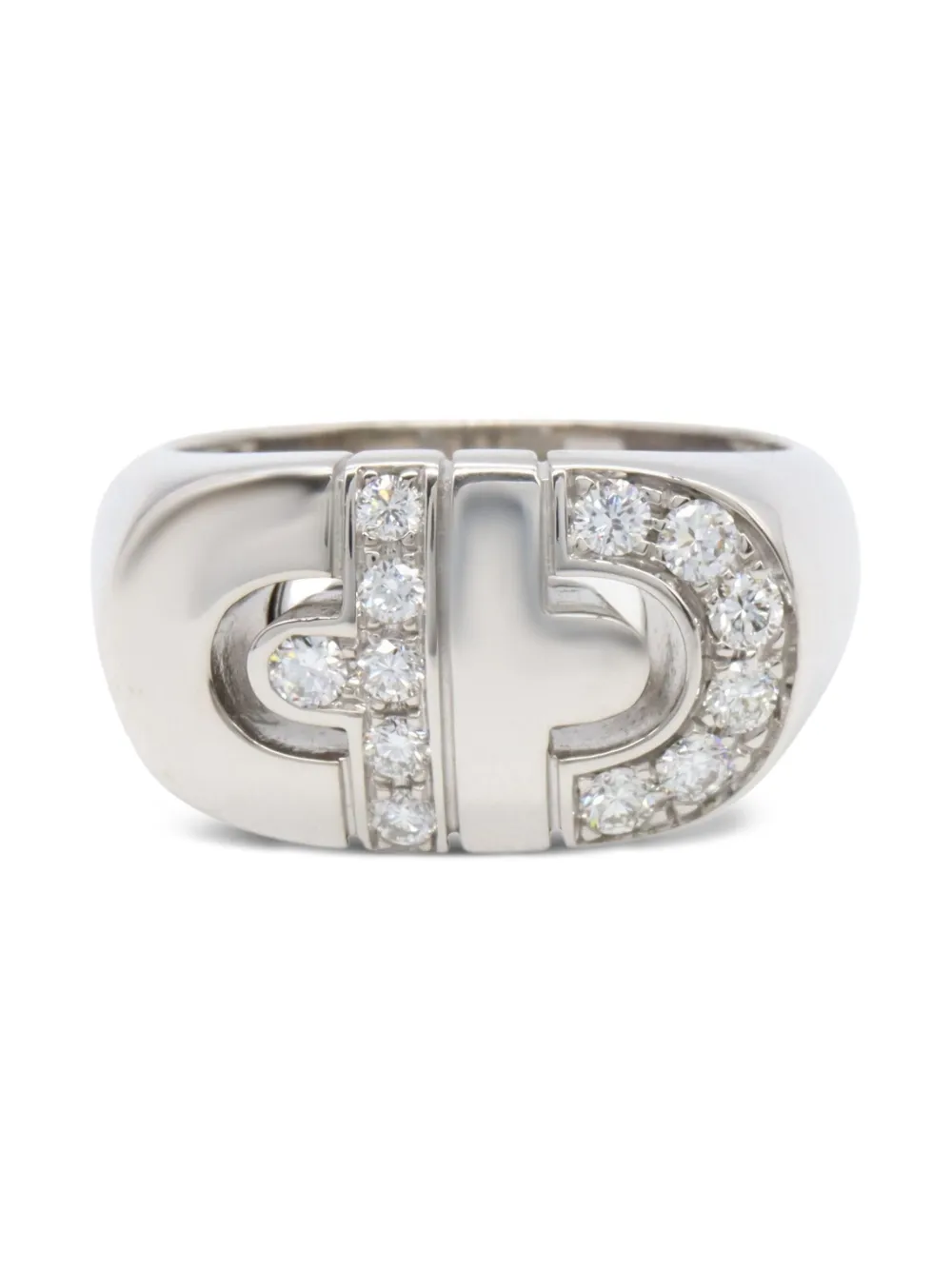 Bvlgari Pre-Owned 2010s 18K white gold Parentesi diamond ring | Women | Image 2
