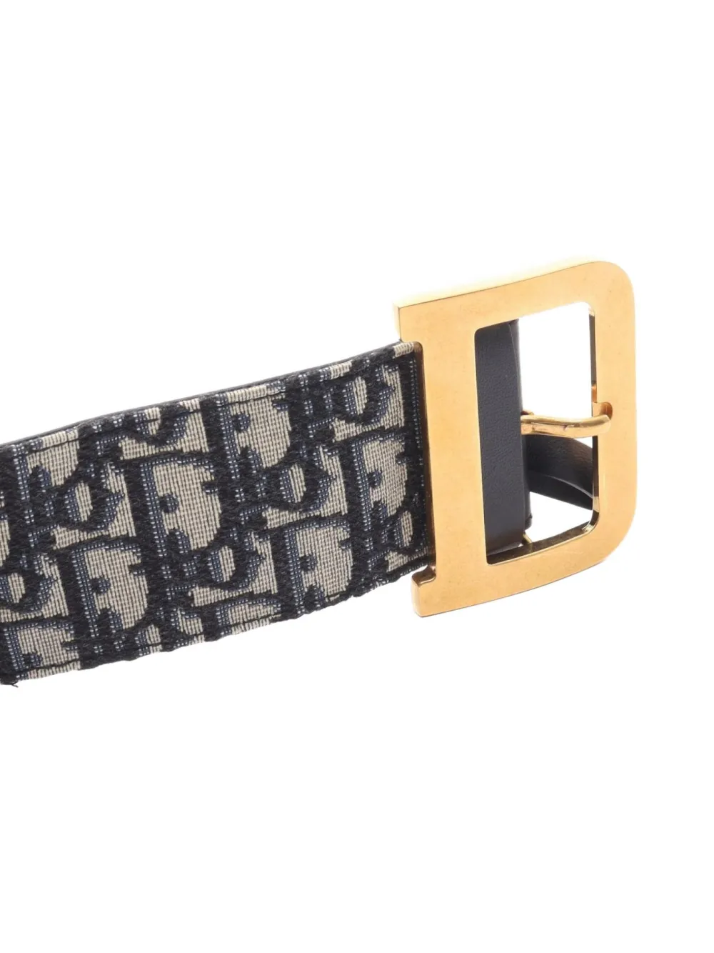Pre-owned Dior 2010s Oblique Jacquard Belt In White