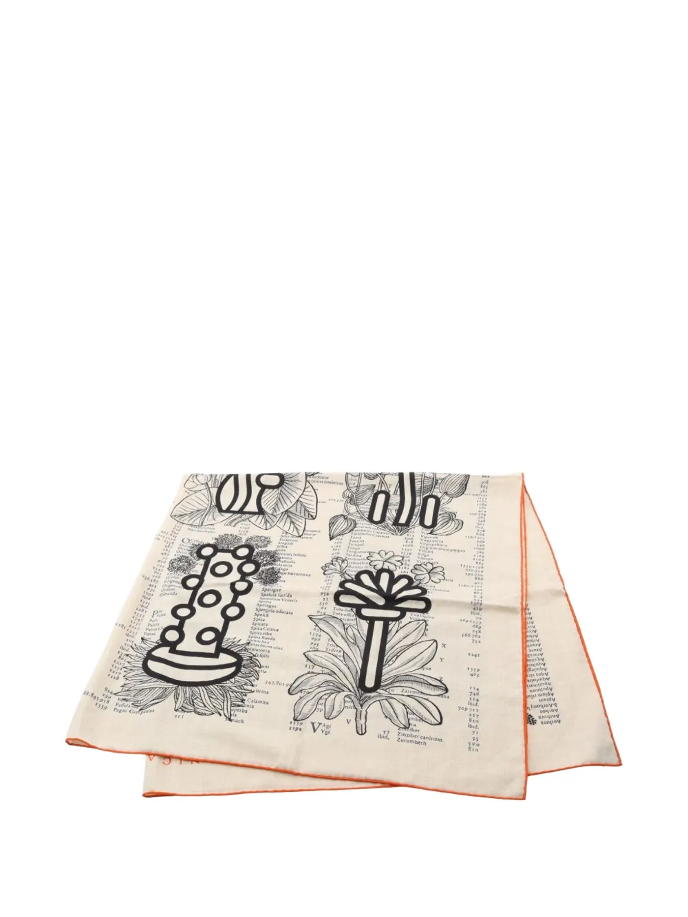 Pre-owned Hermes 2010s Carréjean Botanical-print Scarf In Neutral