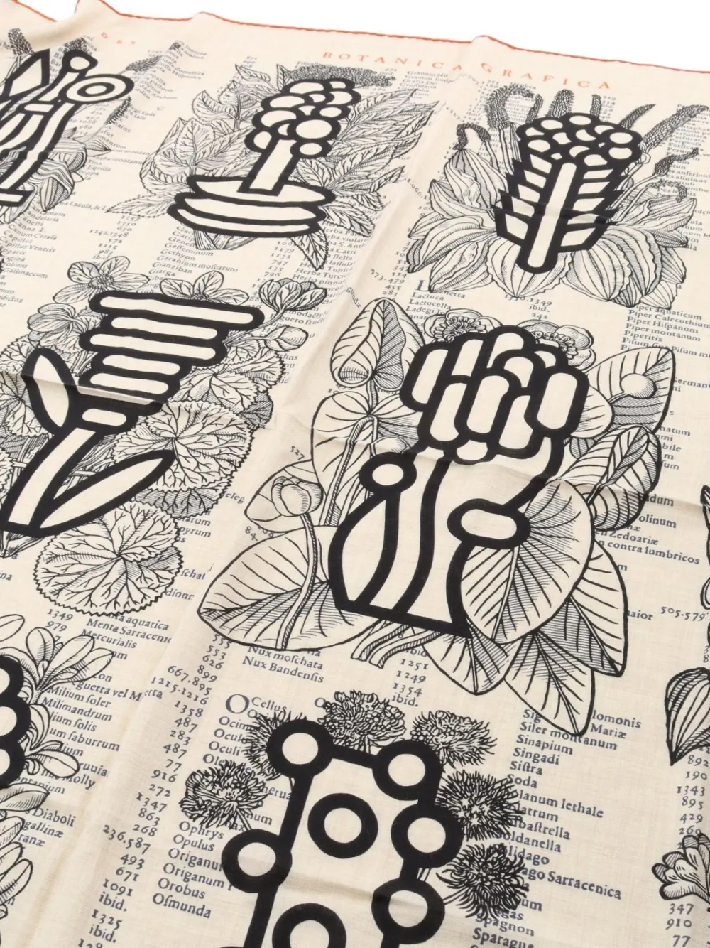 Pre-owned Hermes 2010s Carréjean Botanical-print Scarf In Neutral