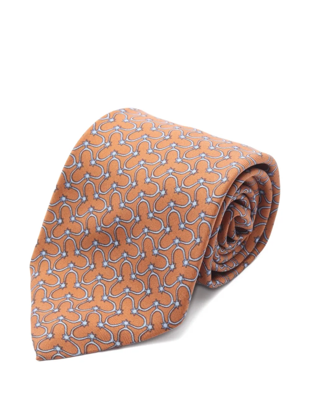 Hermès Pre-Owned 2010s patterned silk tie - オレンジ Hermès Pre-Owned 2010s patterned silk tie - オレンジ
