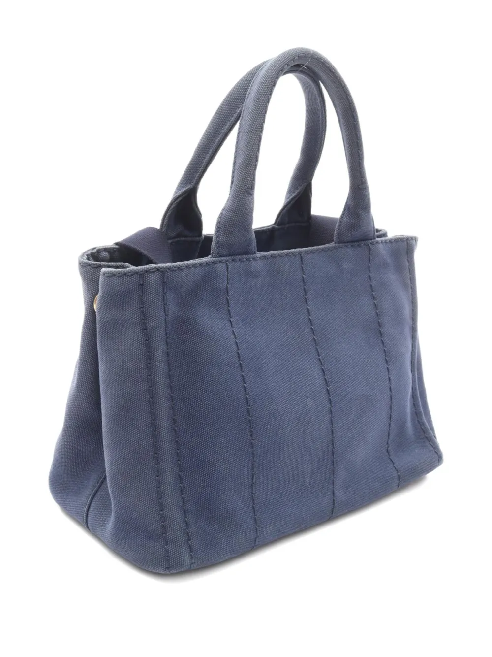 Pre-owned Prada 2000s Canapa Logo-plaque Tote Bag In Blue